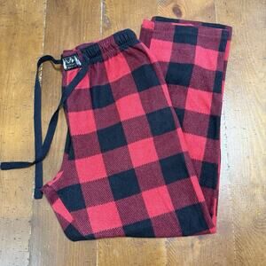 Lucky Brand Pajama Pants Mens Large Red Buffalo Plaid Fleece Sleep Pant